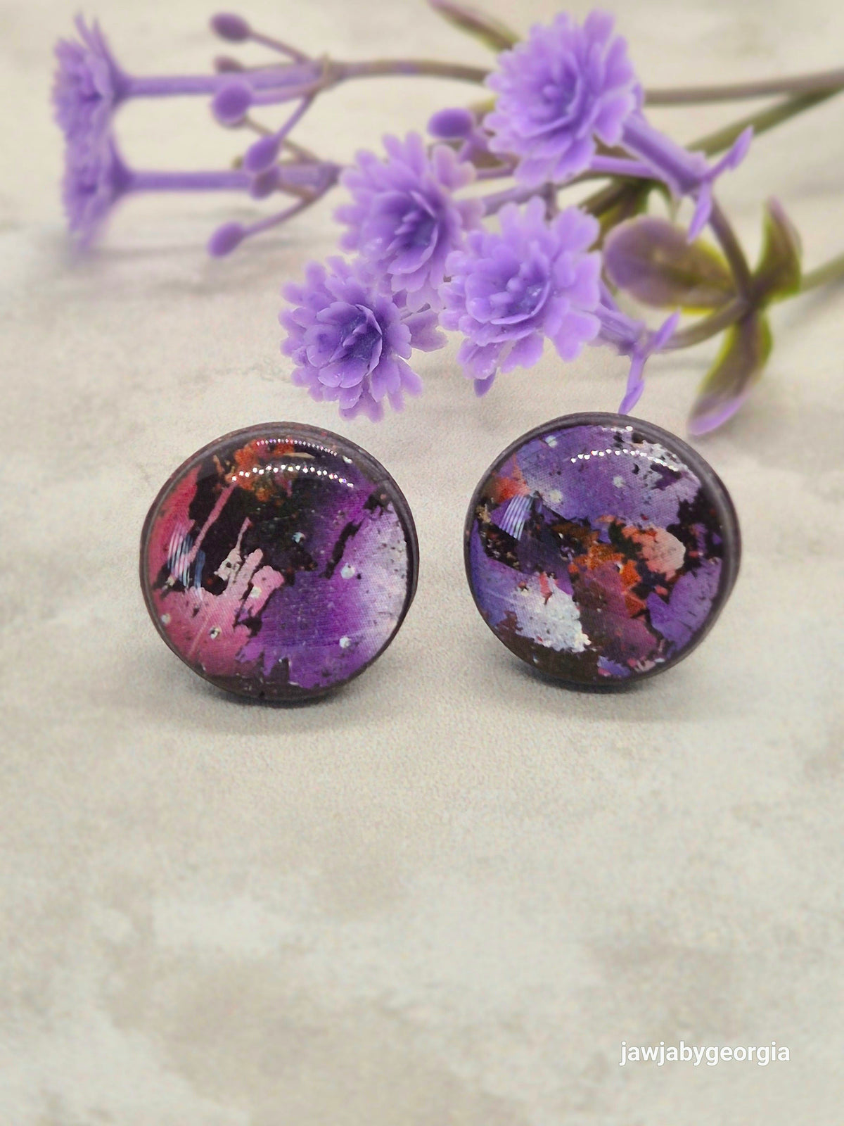 GALAXY POLYMER CLAY STUD EARRINGS
