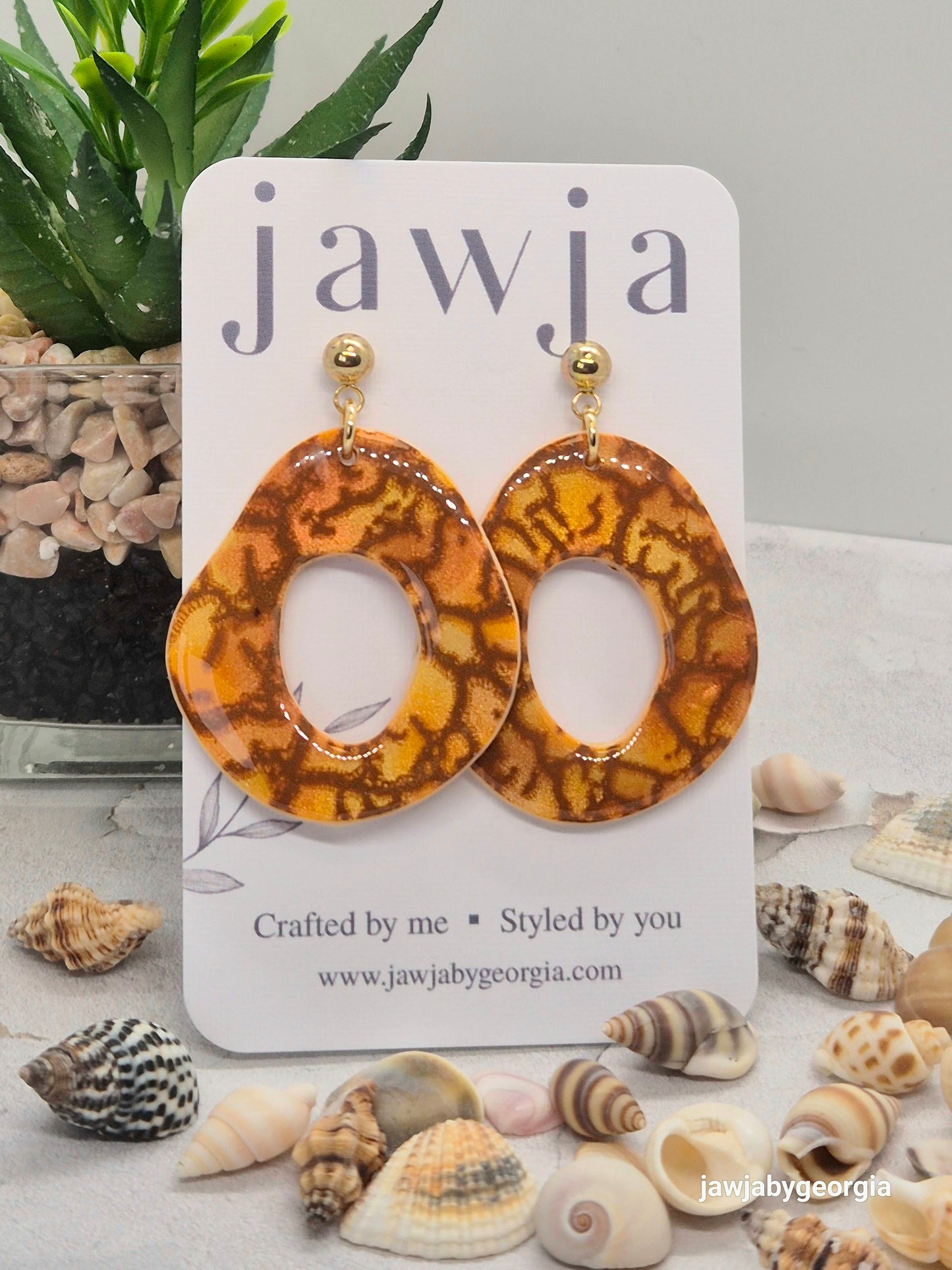 TORTOISESHELL PATTERN POLYMER CLAY EARRINGS