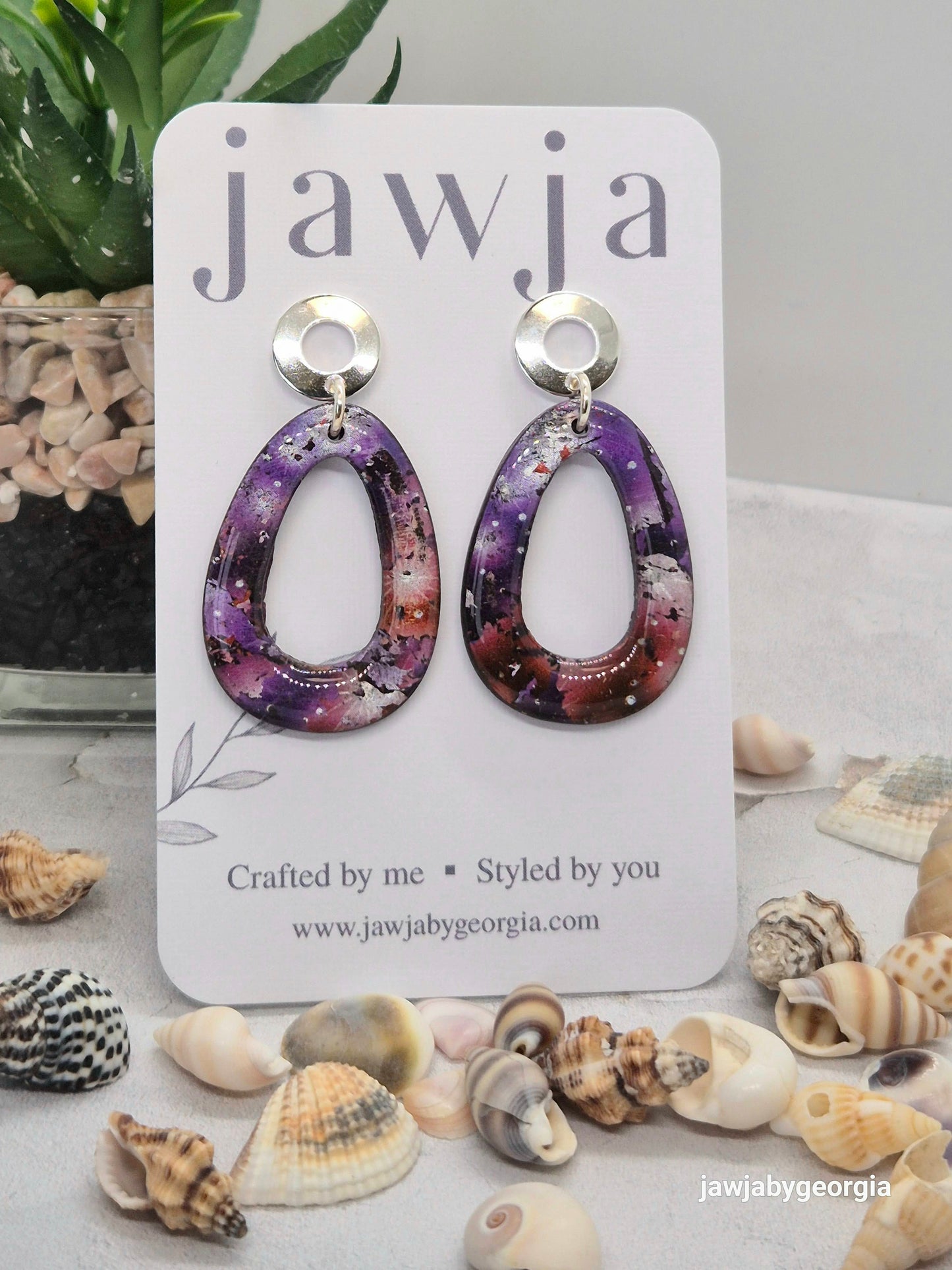 COSMIC PURPLE POLYMER CLAY EARRINGS