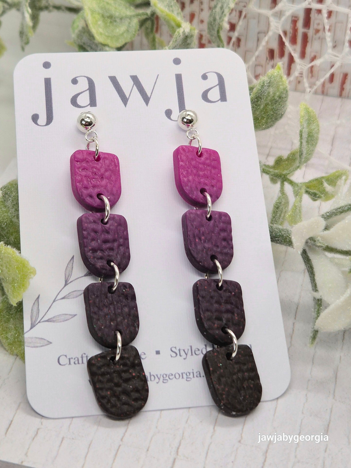 BERRIES AND PLUM POLYMER CLAY EARRINGS