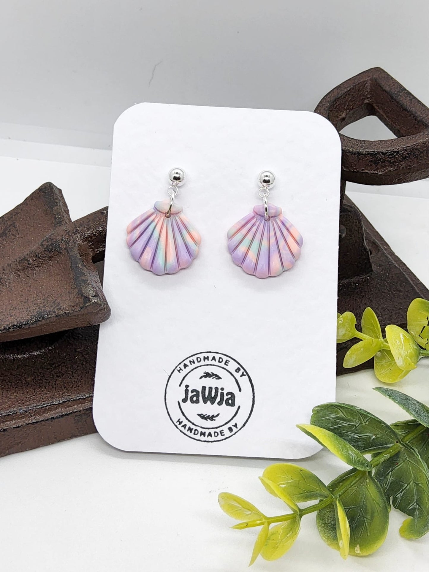 PASTEL SHELL POLYMER CLAY EARRINGS