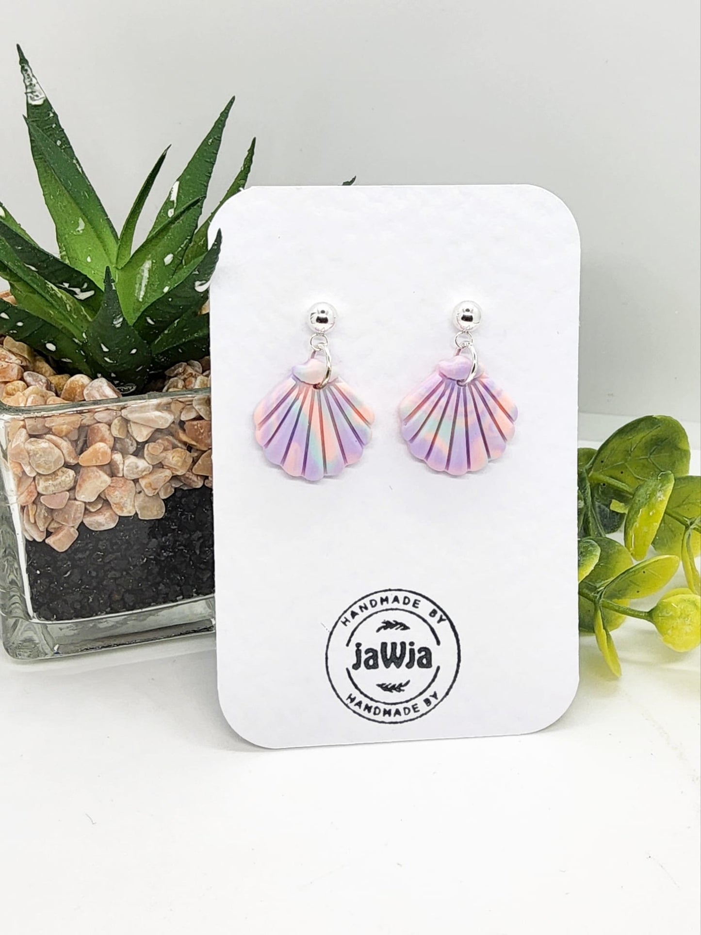 PASTEL SHELL POLYMER CLAY EARRINGS