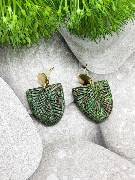 TROPICAL GREEN POLYMER CLAY EARRINGS