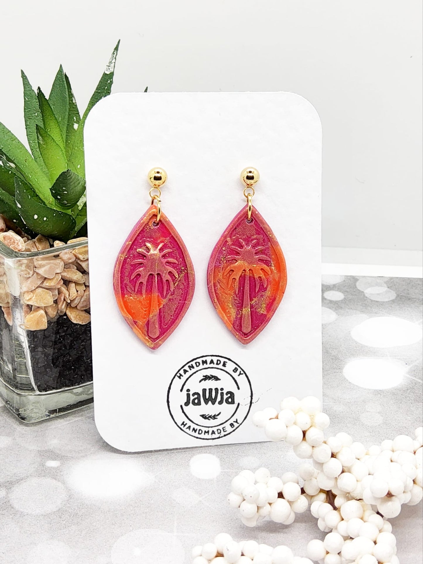 PALM TREE POLYMER CLAY EARRINGS