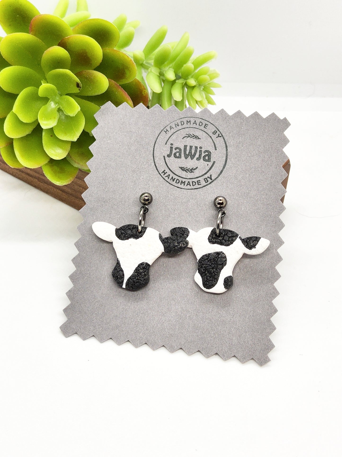 COW POLYMER CLAY EARRINGS