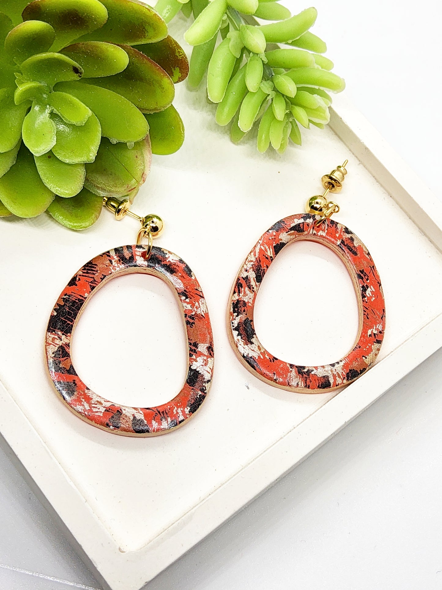 ORGANIC PEACH POLYMER CLAY EARRINGS