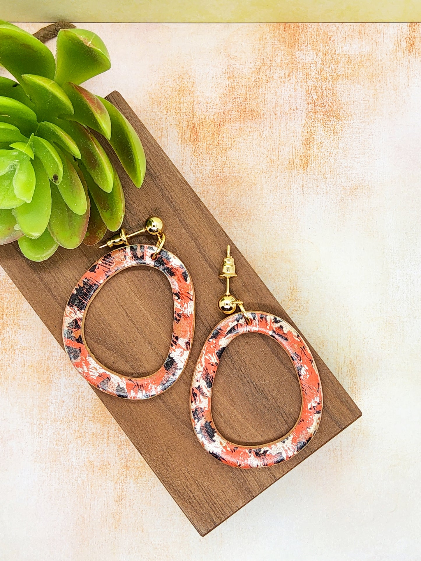 ORGANIC PEACH POLYMER CLAY EARRINGS