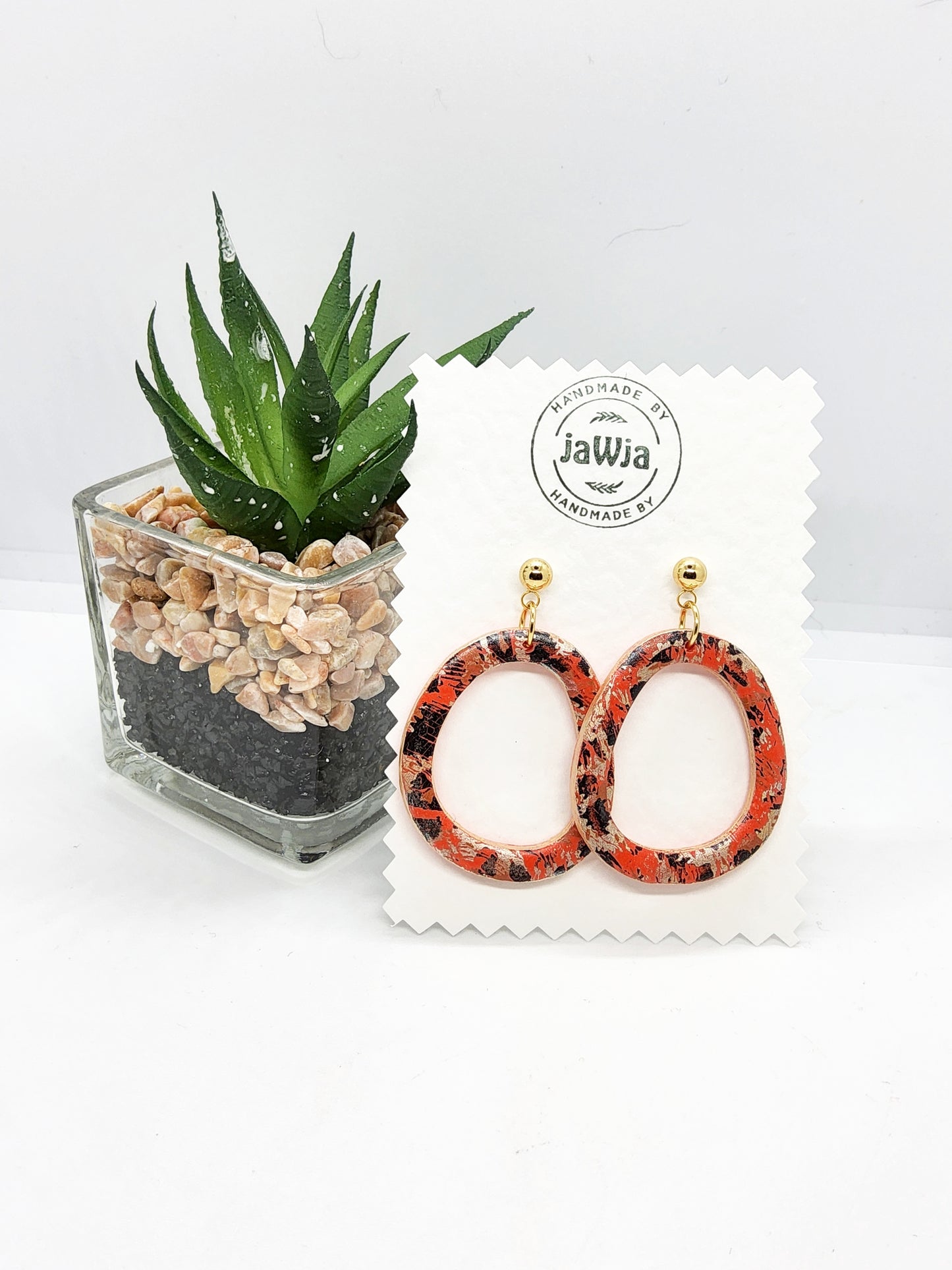 ORGANIC PEACH POLYMER CLAY EARRINGS