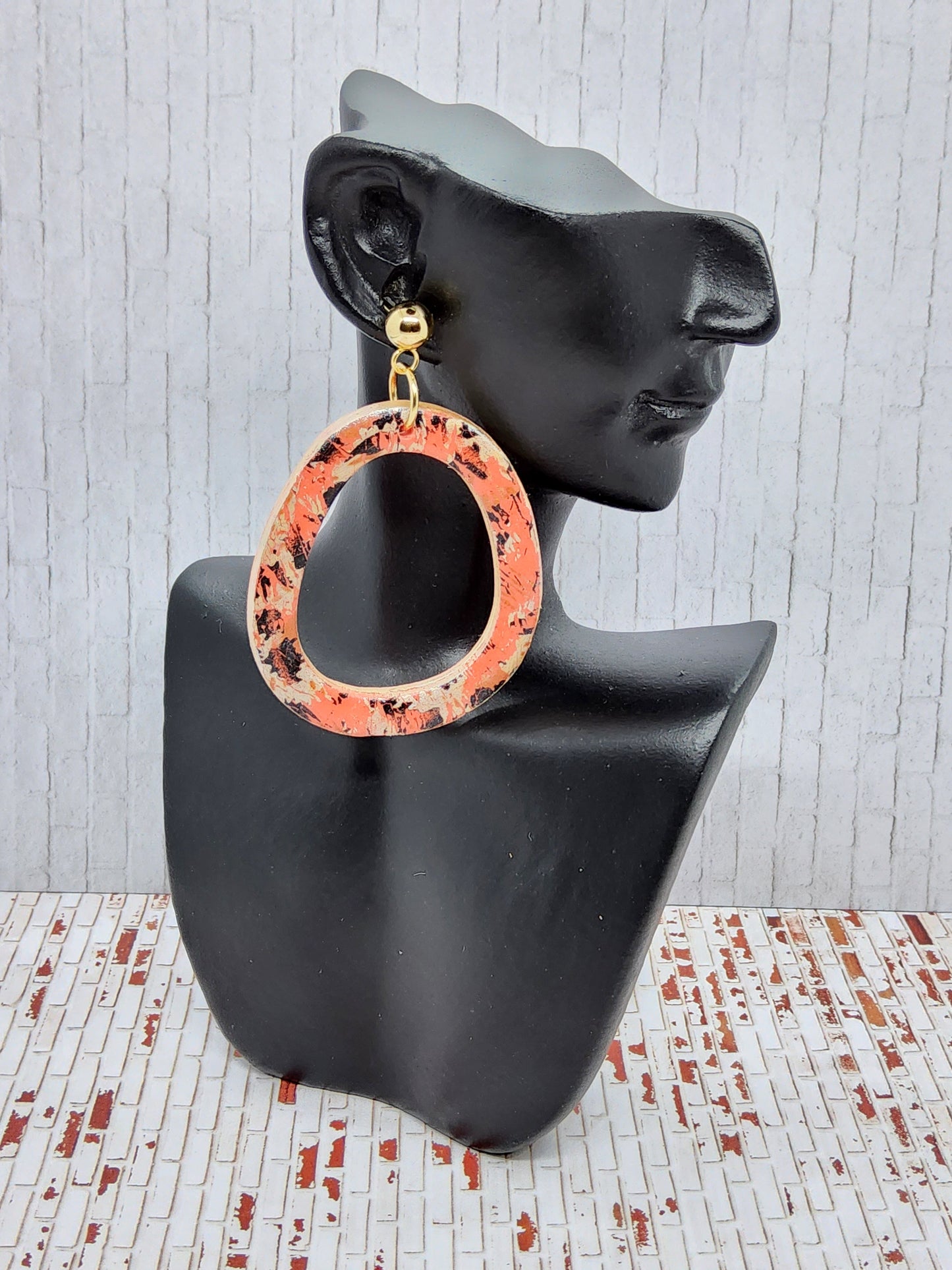 ORGANIC PEACH POLYMER CLAY EARRINGS