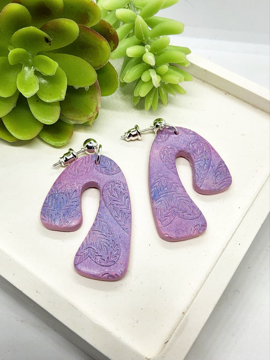 PINK AND LILAC POLYMER CLAY EARRINGS