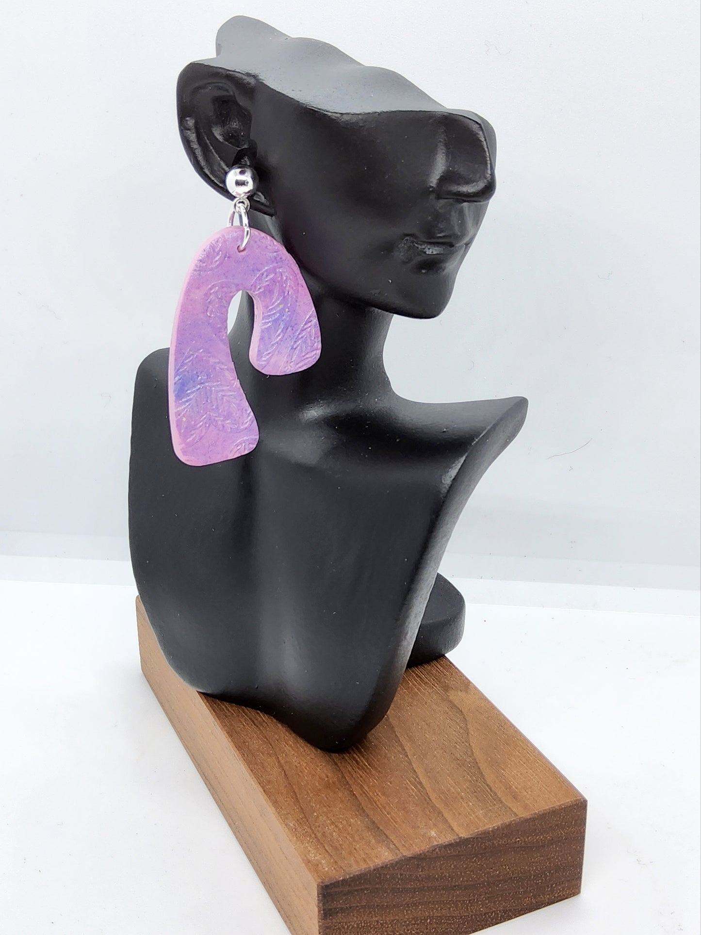 PINK AND LILAC POLYMER CLAY EARRINGS