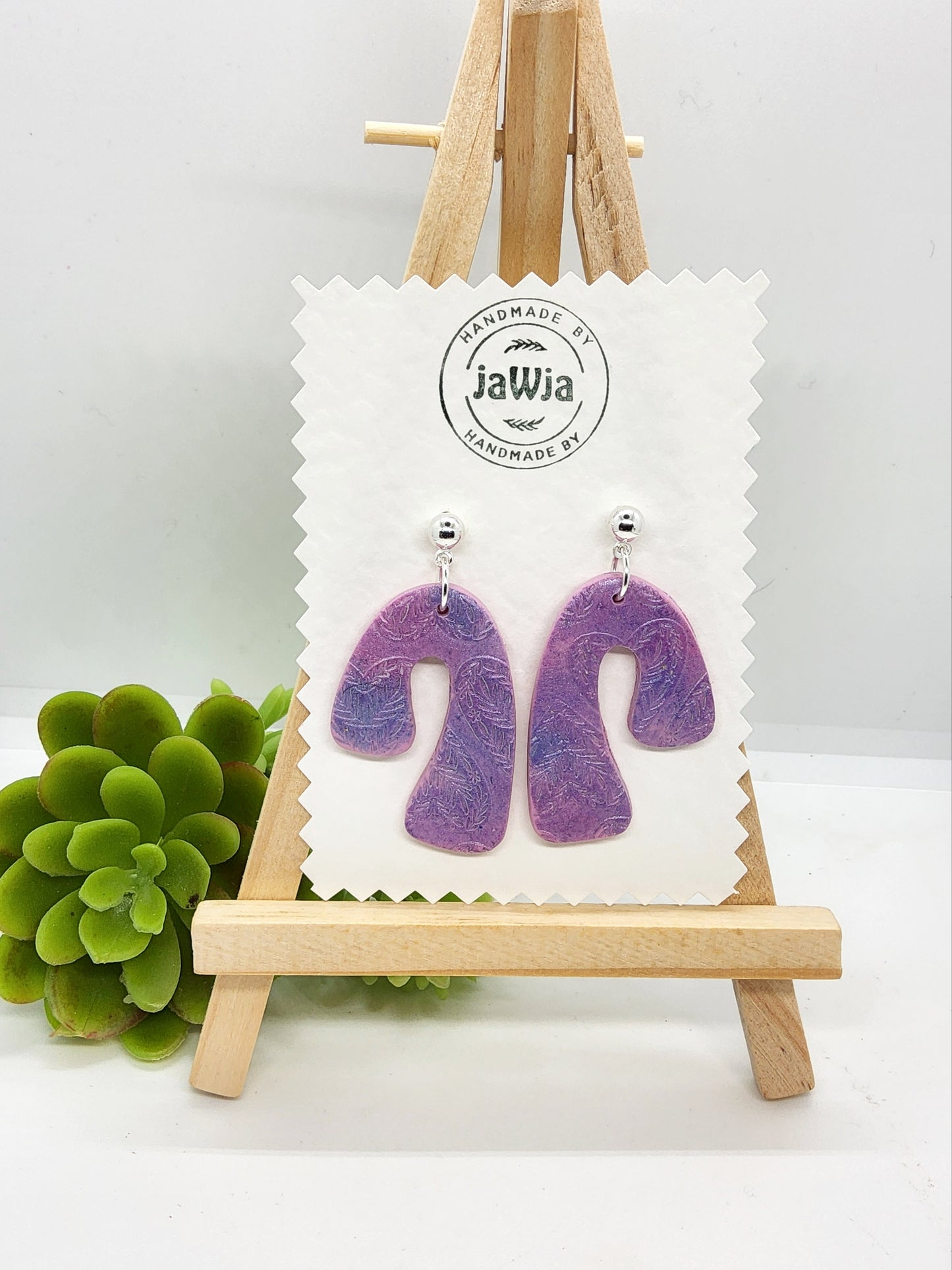 PINK AND LILAC POLYMER CLAY EARRINGS