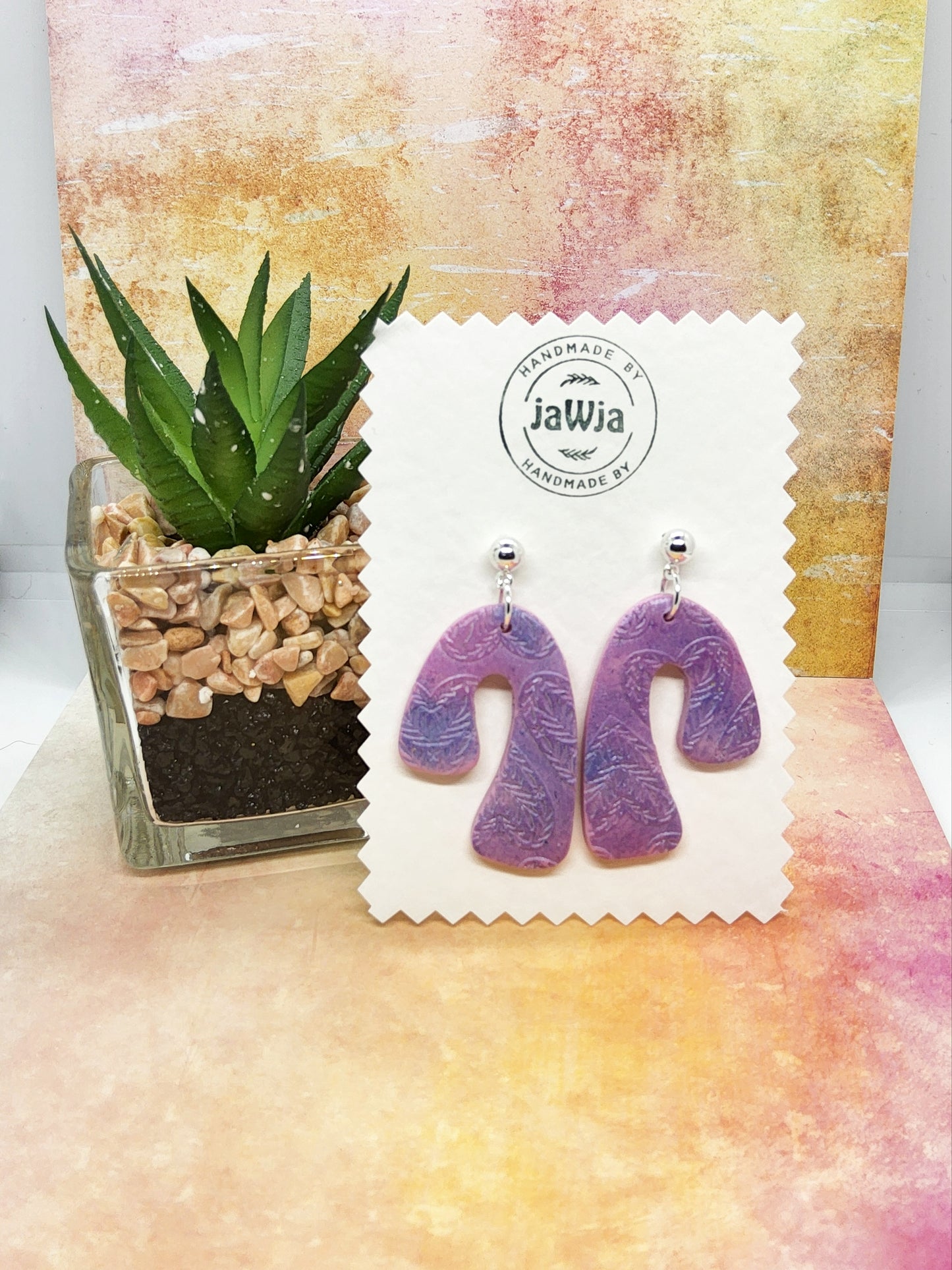 PINK AND LILAC POLYMER CLAY EARRINGS