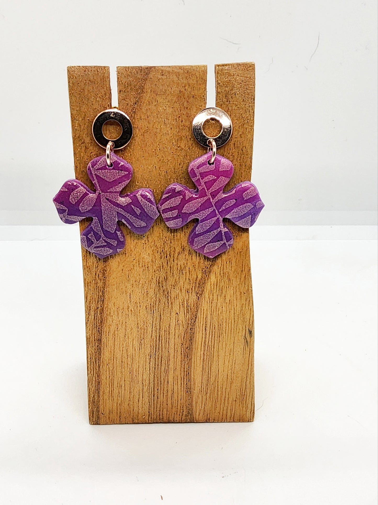 PURPLE OMBRE POLYMER CLAY EARRINGS