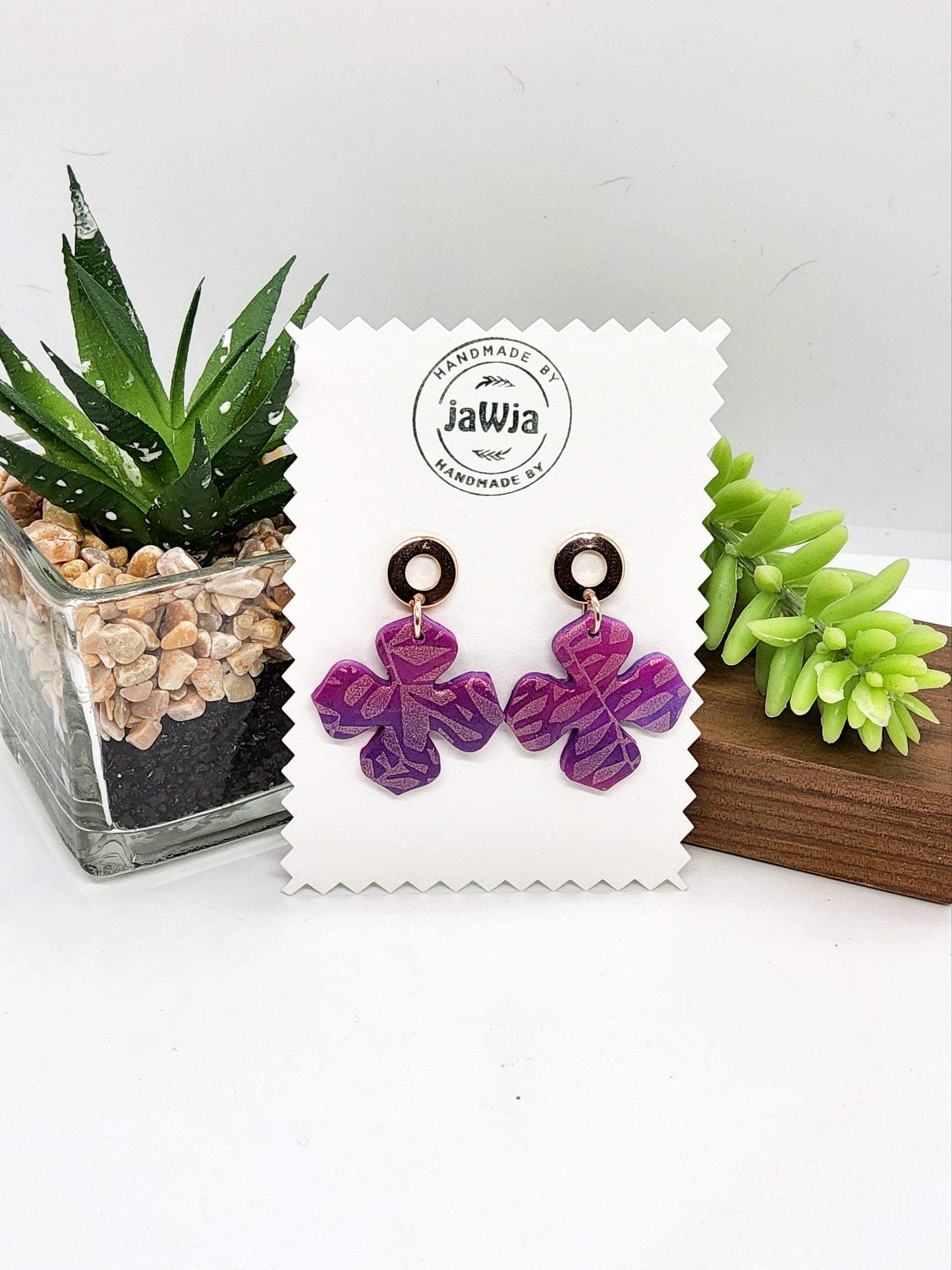 PURPLE OMBRE POLYMER CLAY EARRINGS