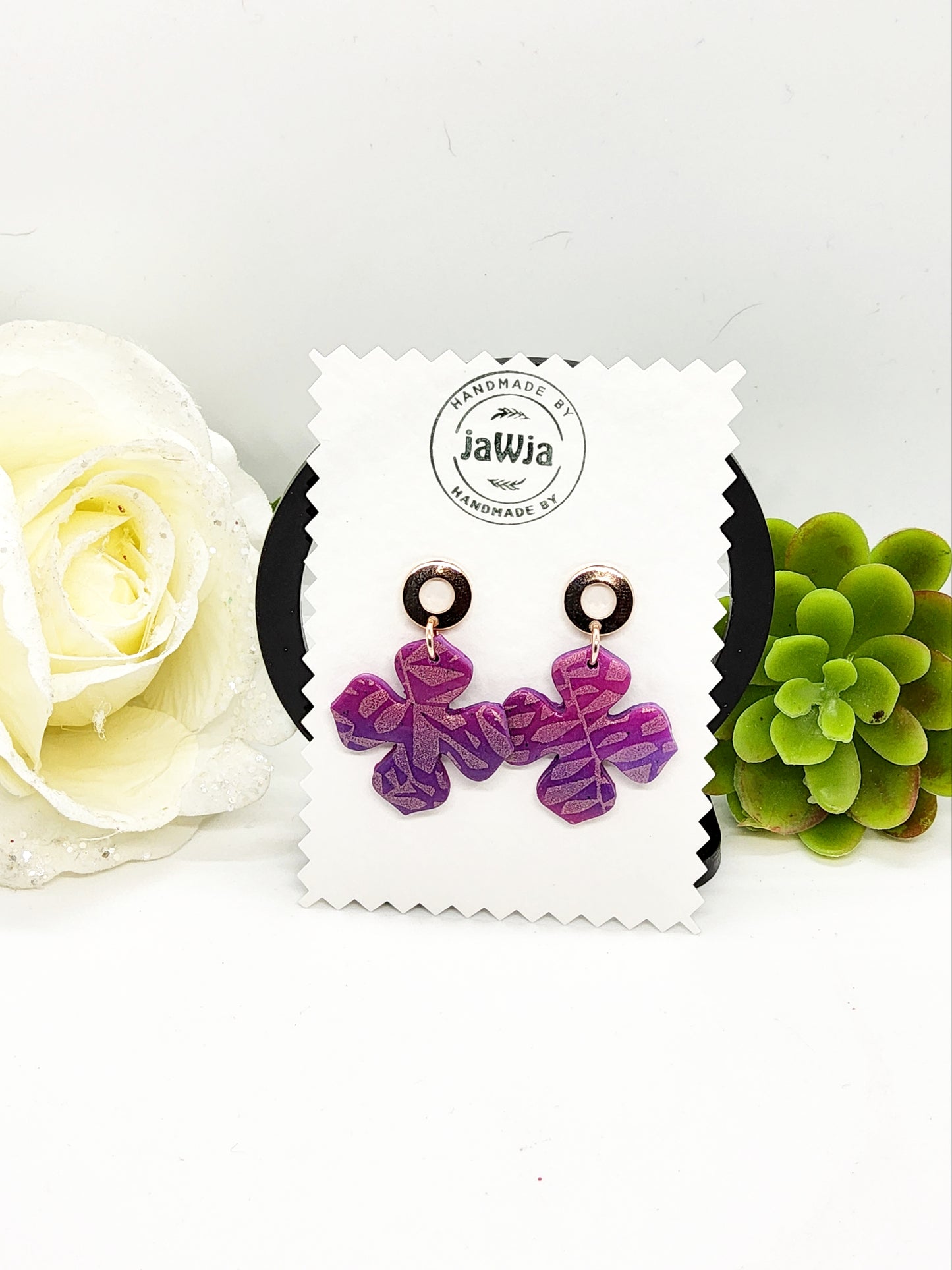 PURPLE OMBRE POLYMER CLAY EARRINGS