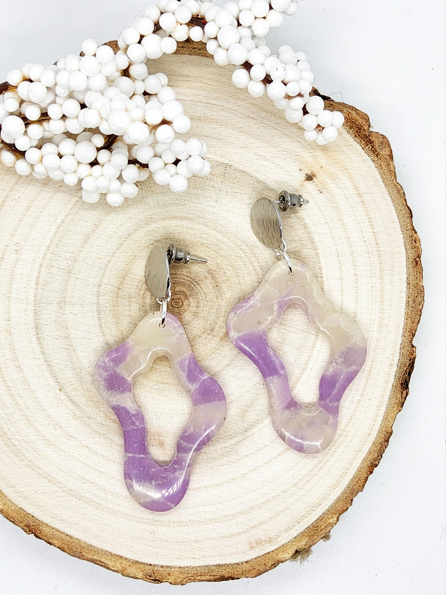 LILAC POLYMER CLAY EARRINGS