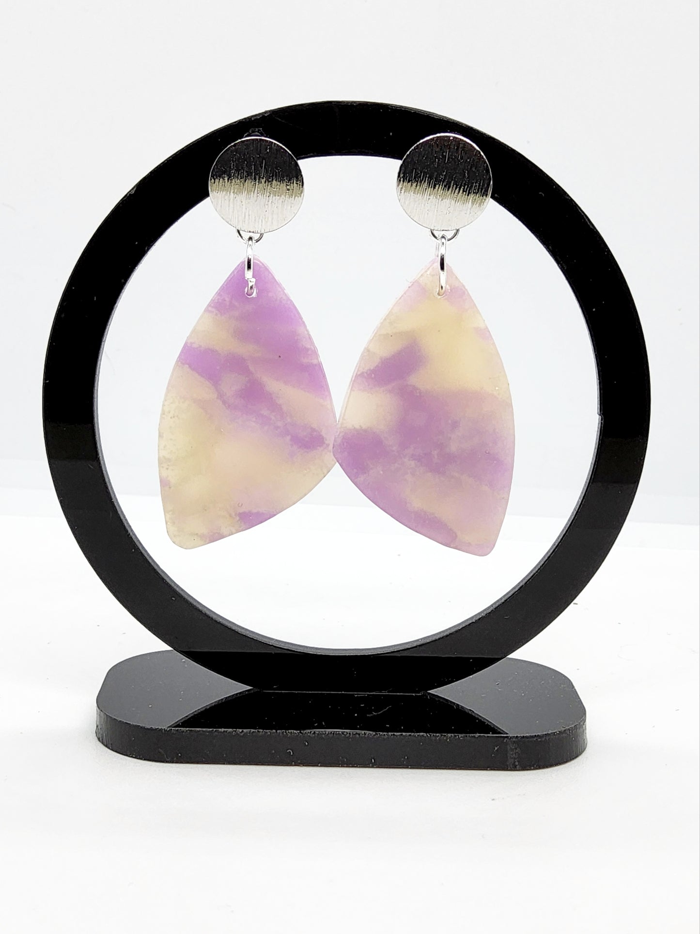 LILAC MARBLE POLYMER CLAY EARRINGS