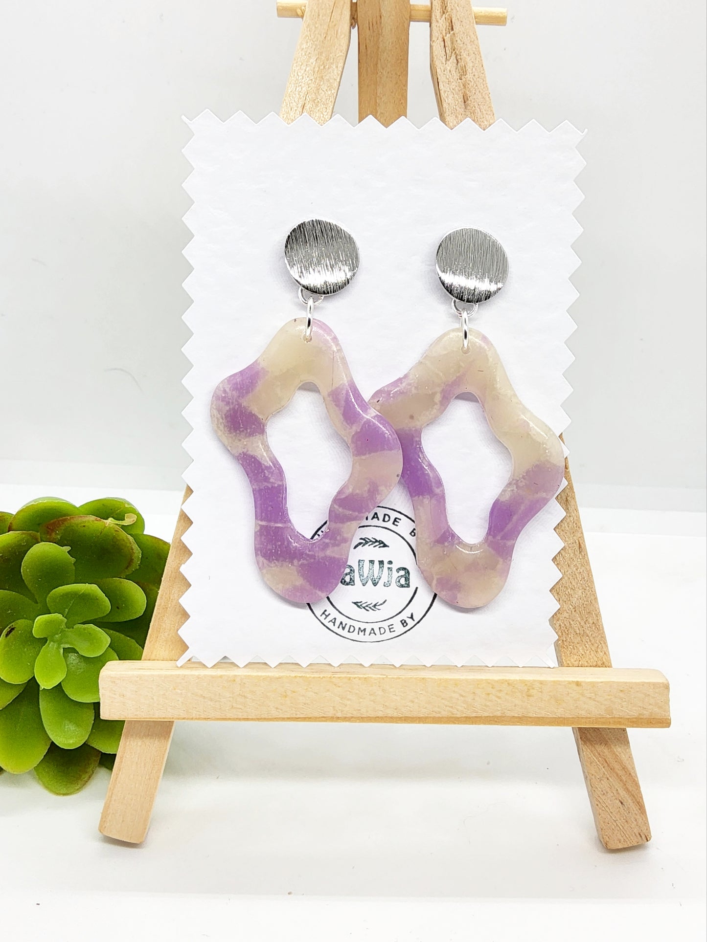 LILAC POLYMER CLAY EARRINGS