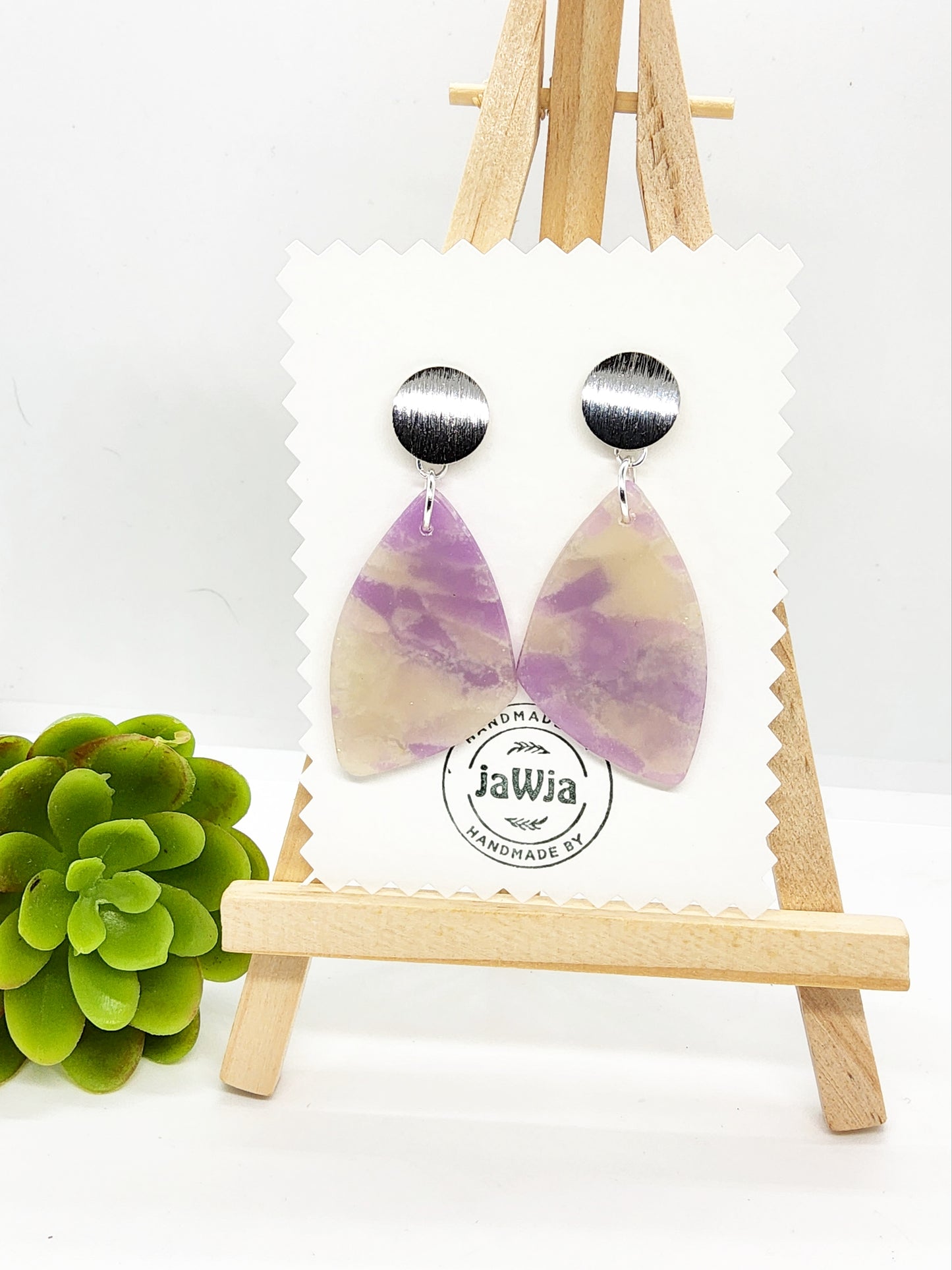 LILAC MARBLE POLYMER CLAY EARRINGS