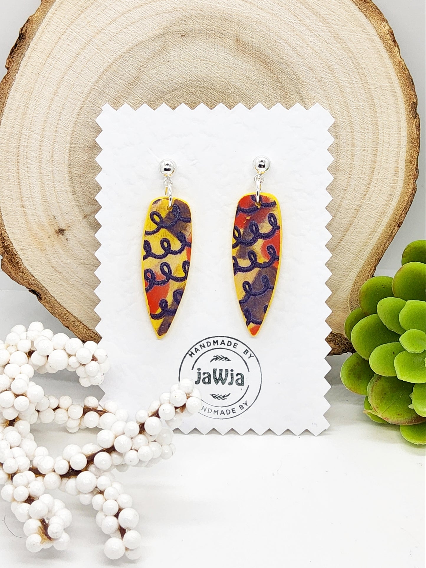 LINE DRAWING POLYMER CLAY EARRINGS