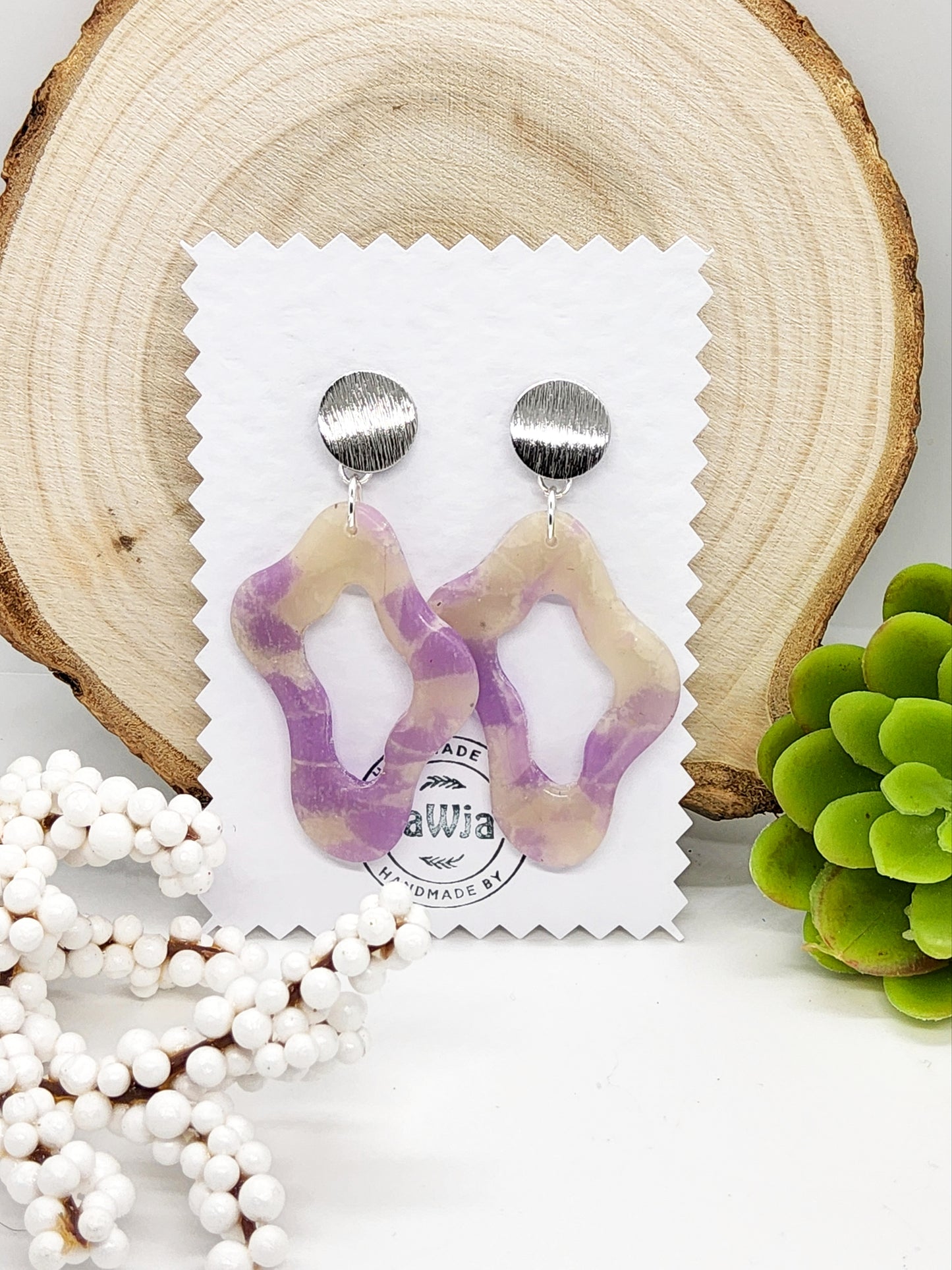 LILAC POLYMER CLAY EARRINGS