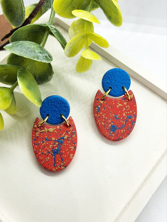 PAINT EFFECT POLYMER CLAY EARRINGS