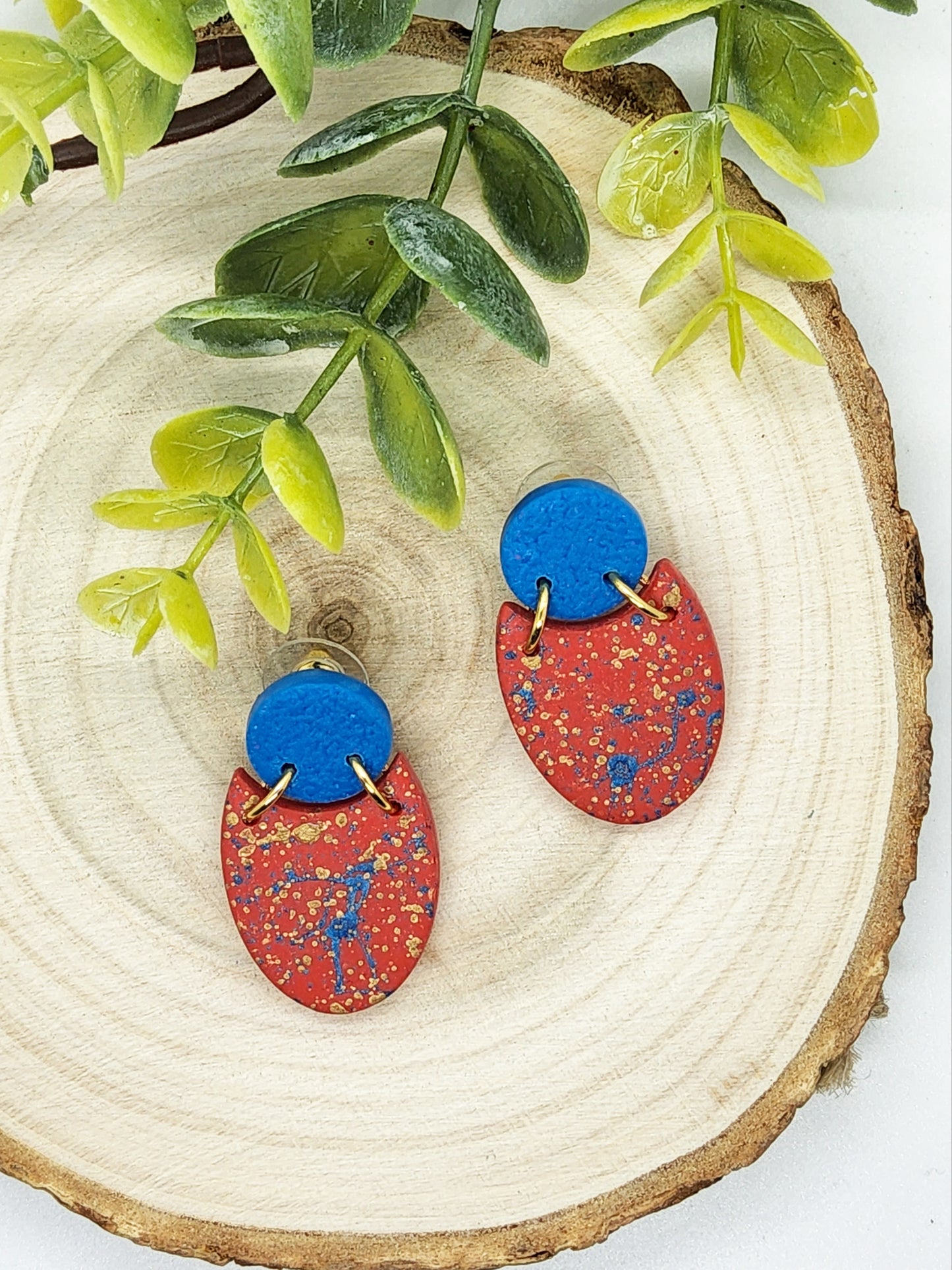 PAINT EFFECT POLYMER CLAY EARRINGS