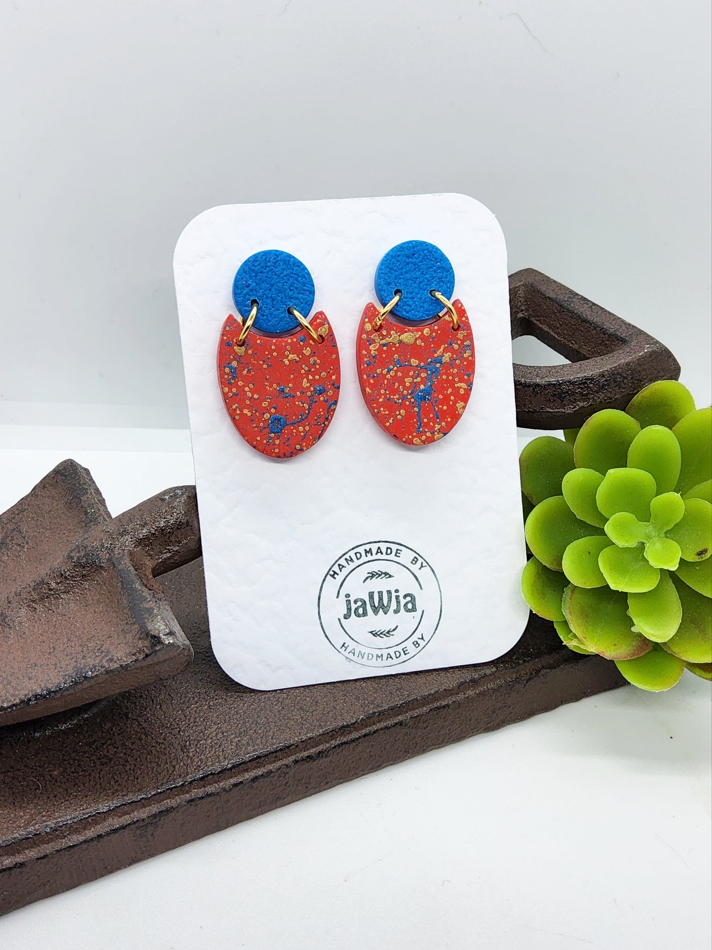 PAINT EFFECT POLYMER CLAY EARRINGS