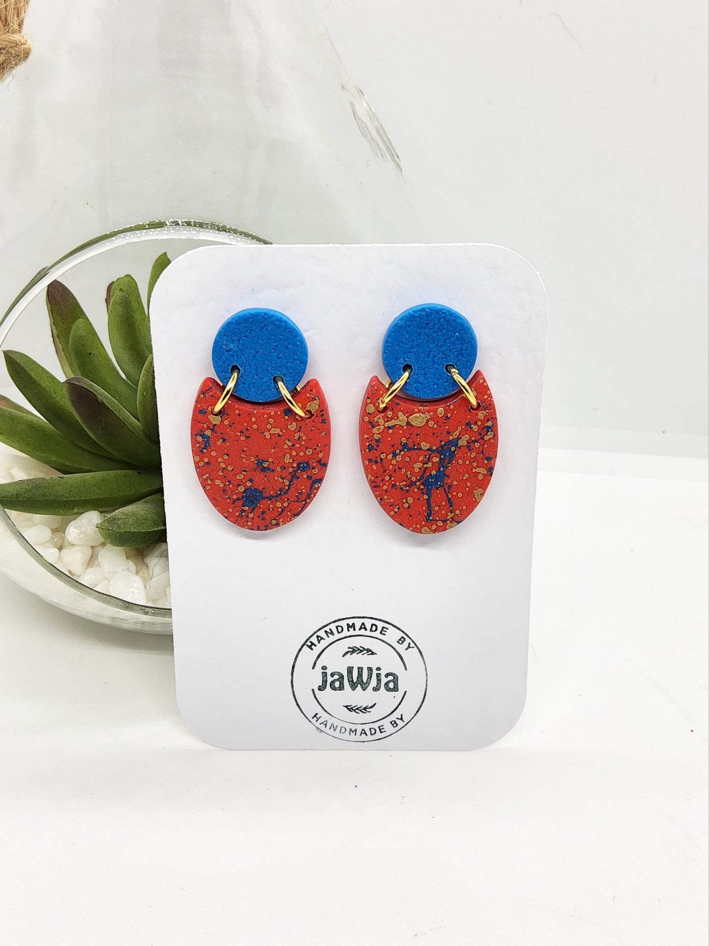 PAINT EFFECT POLYMER CLAY EARRINGS