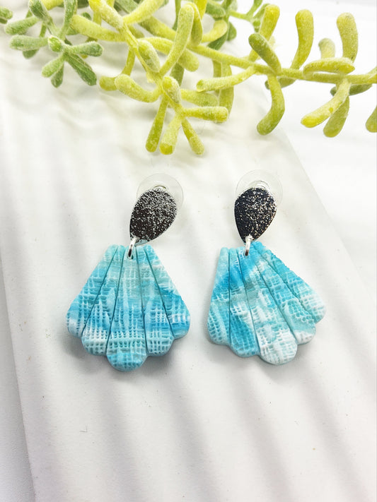 MARBLED TURQUOISE POLYMER CLAY EARRINGS