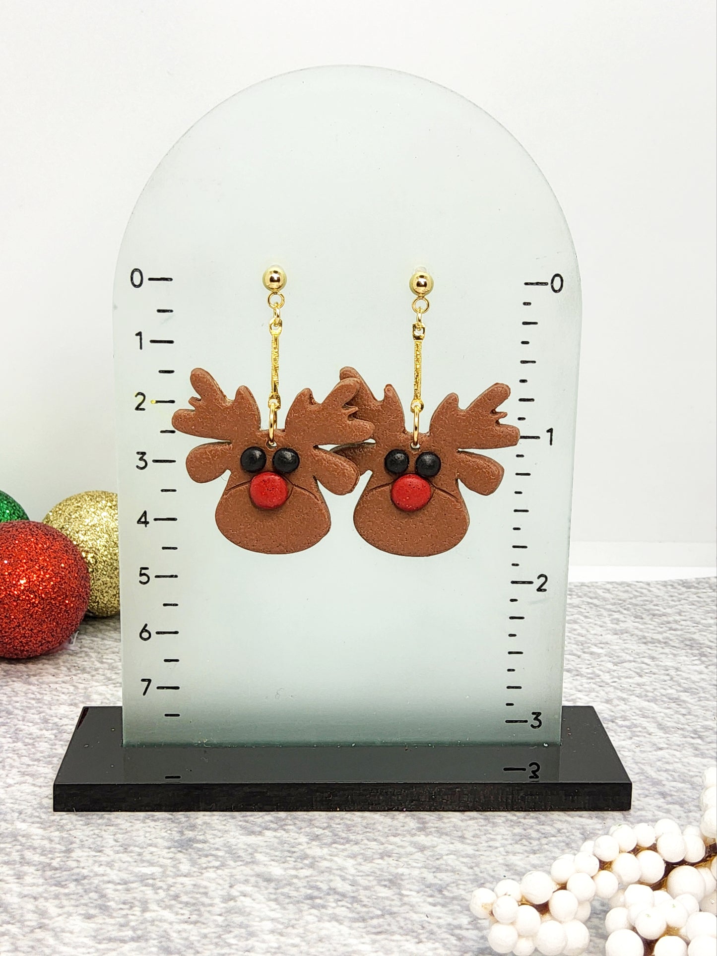 REINDEER POLYMER CLAY EARRINGS