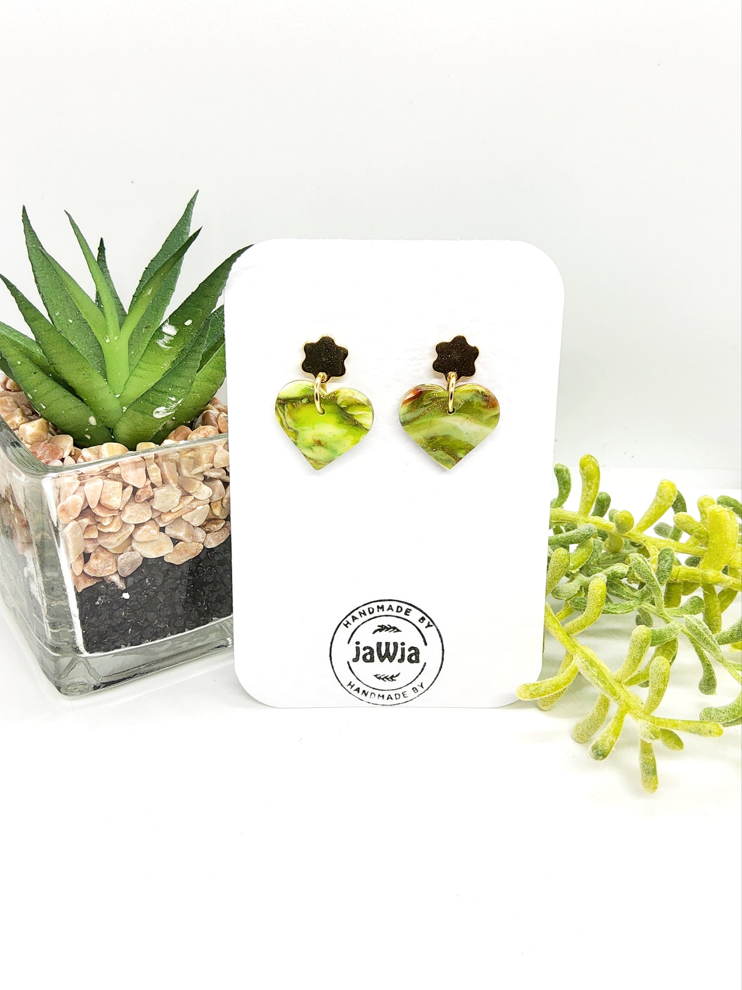 LANDSCAPE HEART POLYMER CLAY EARRINGS