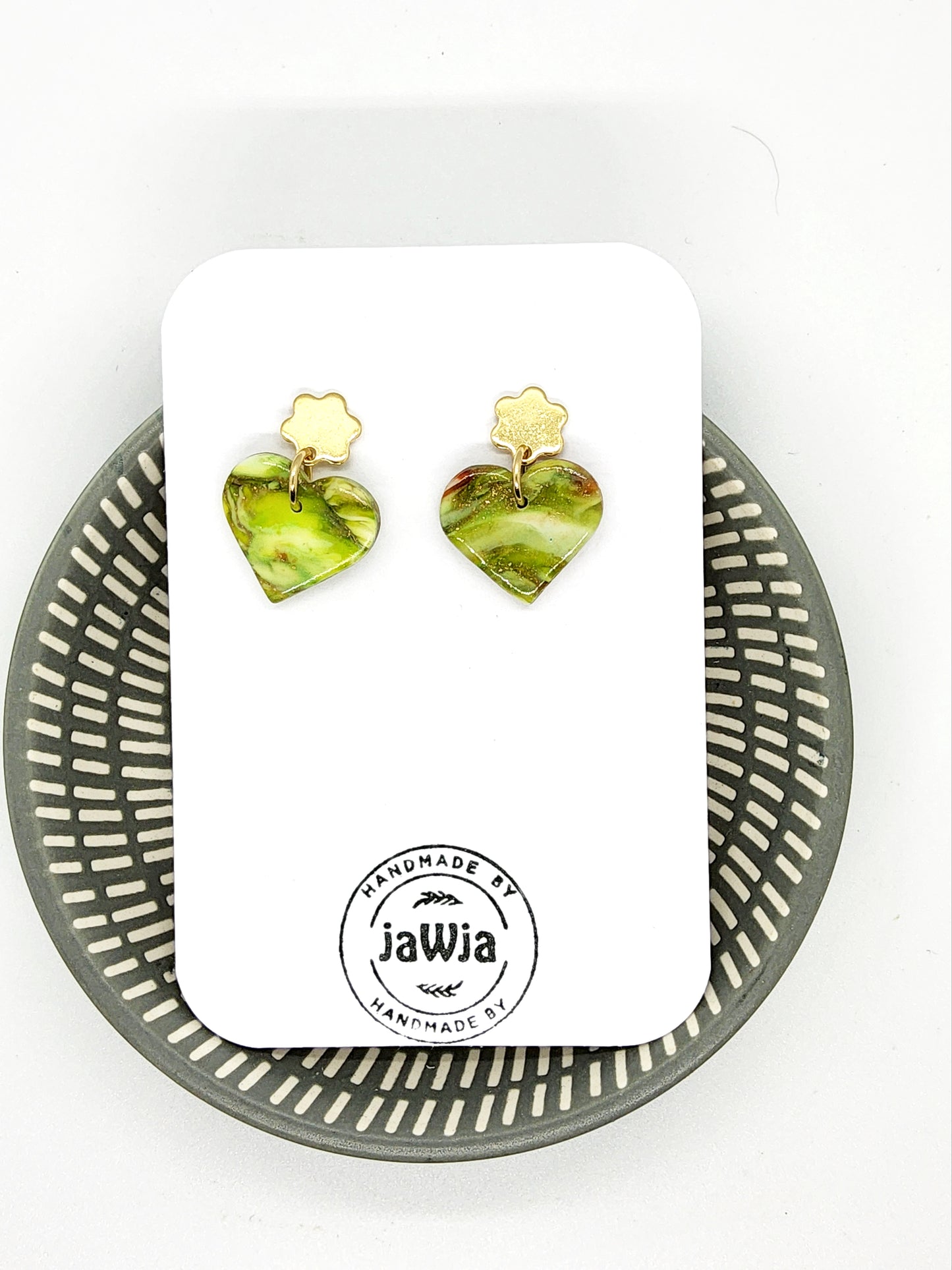 LANDSCAPE HEART POLYMER CLAY EARRINGS