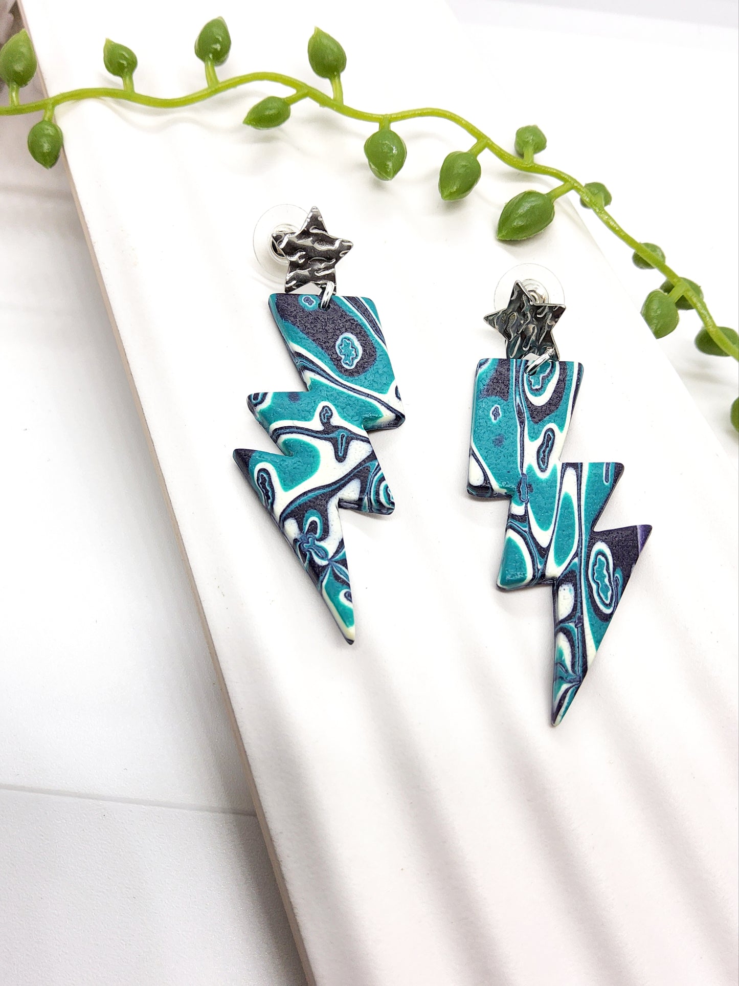 LIGHTENING POLYMER CLAY EARRINGS