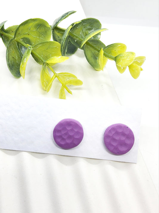 LILAC POLYMER CLAY STUD EARRINGS