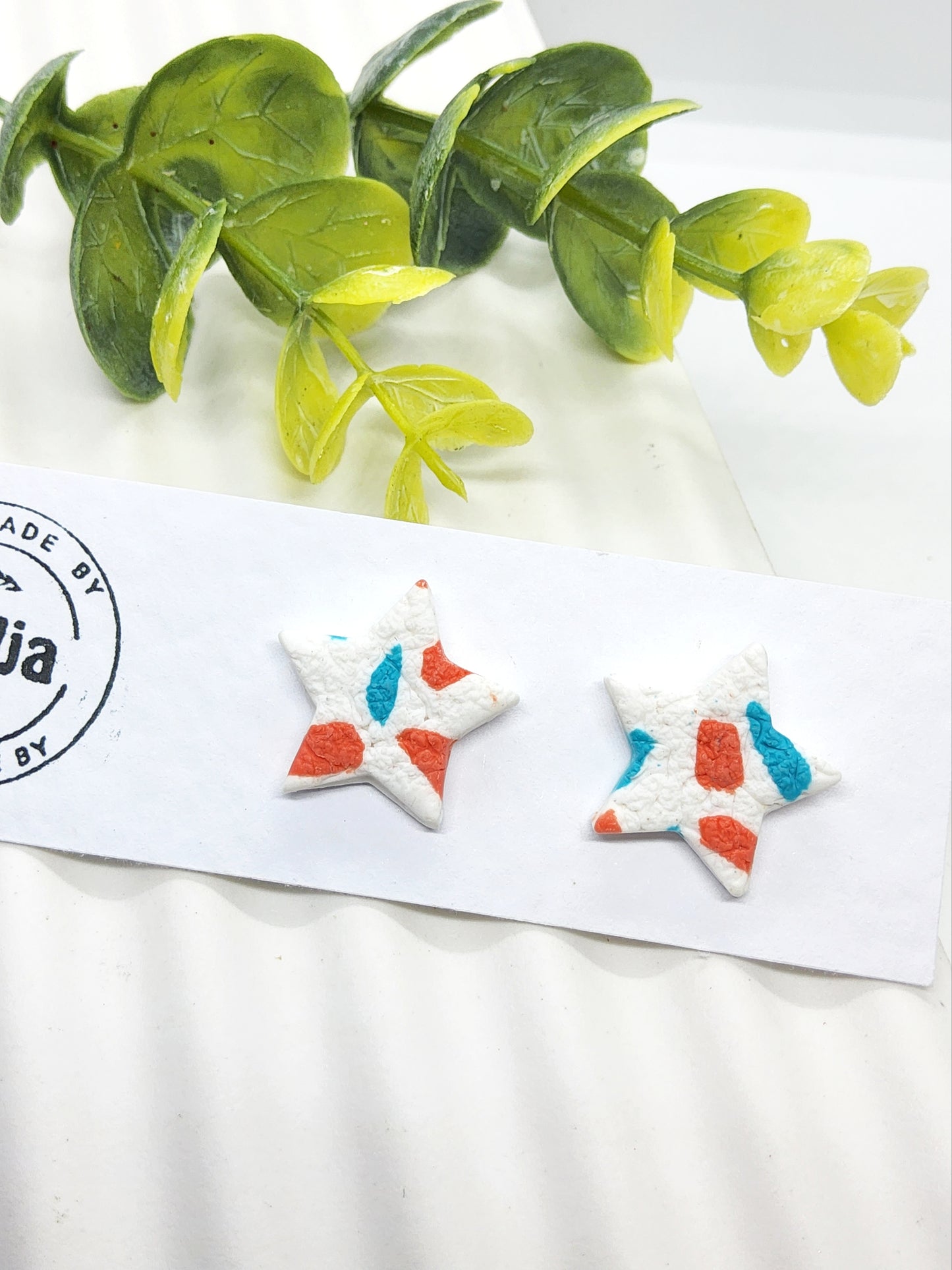 STAR POLYMER CLAY STUD EARRINGS