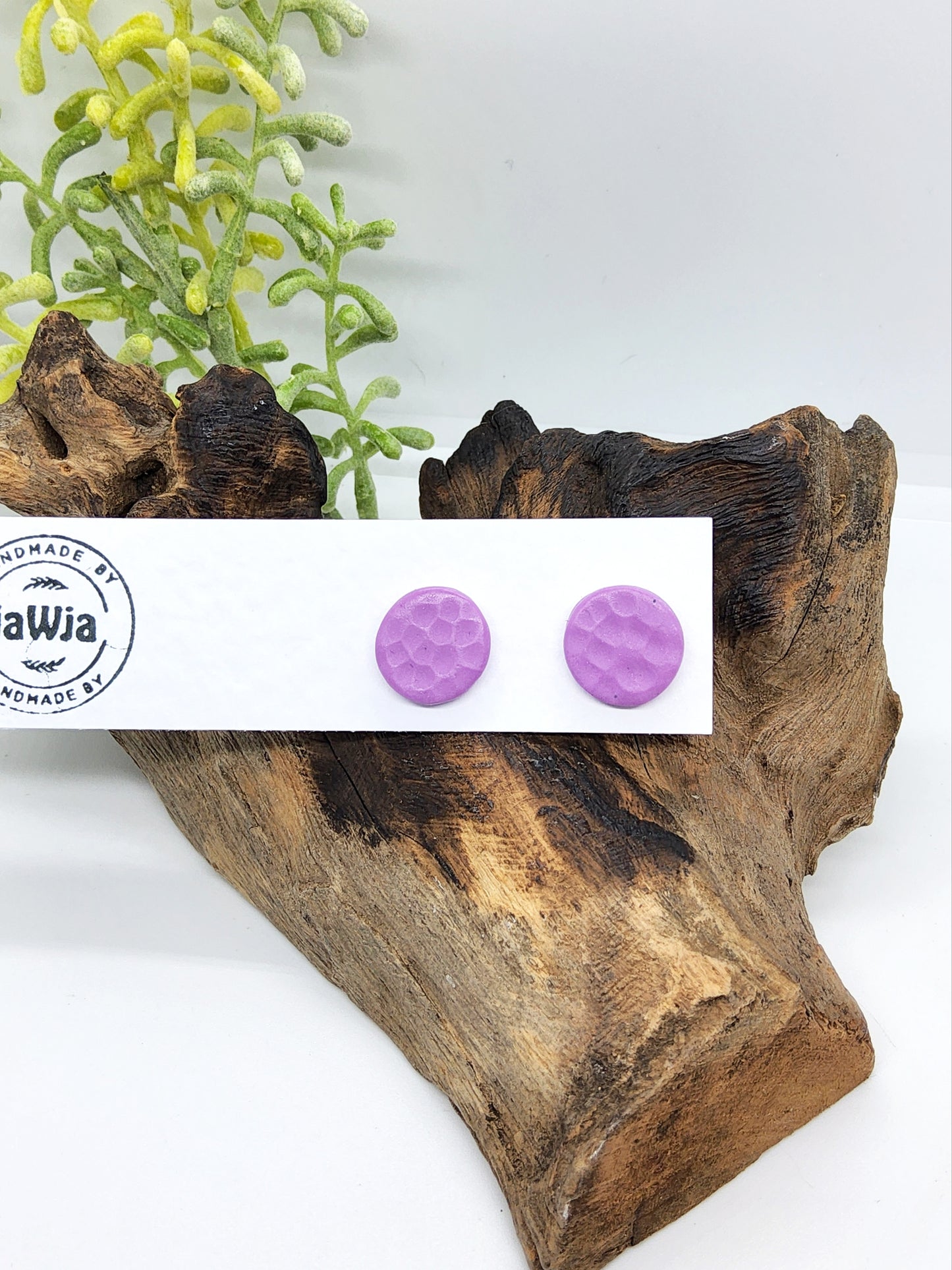 LILAC POLYMER CLAY STUD EARRINGS