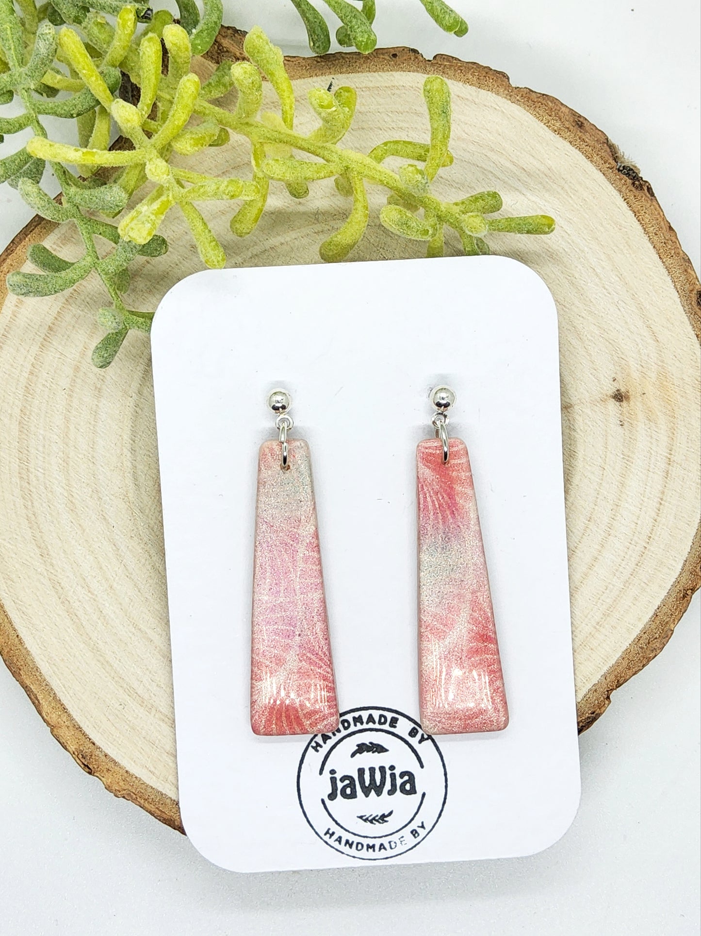 SHADES OF PINK POLYMER CLAY EARRINGS