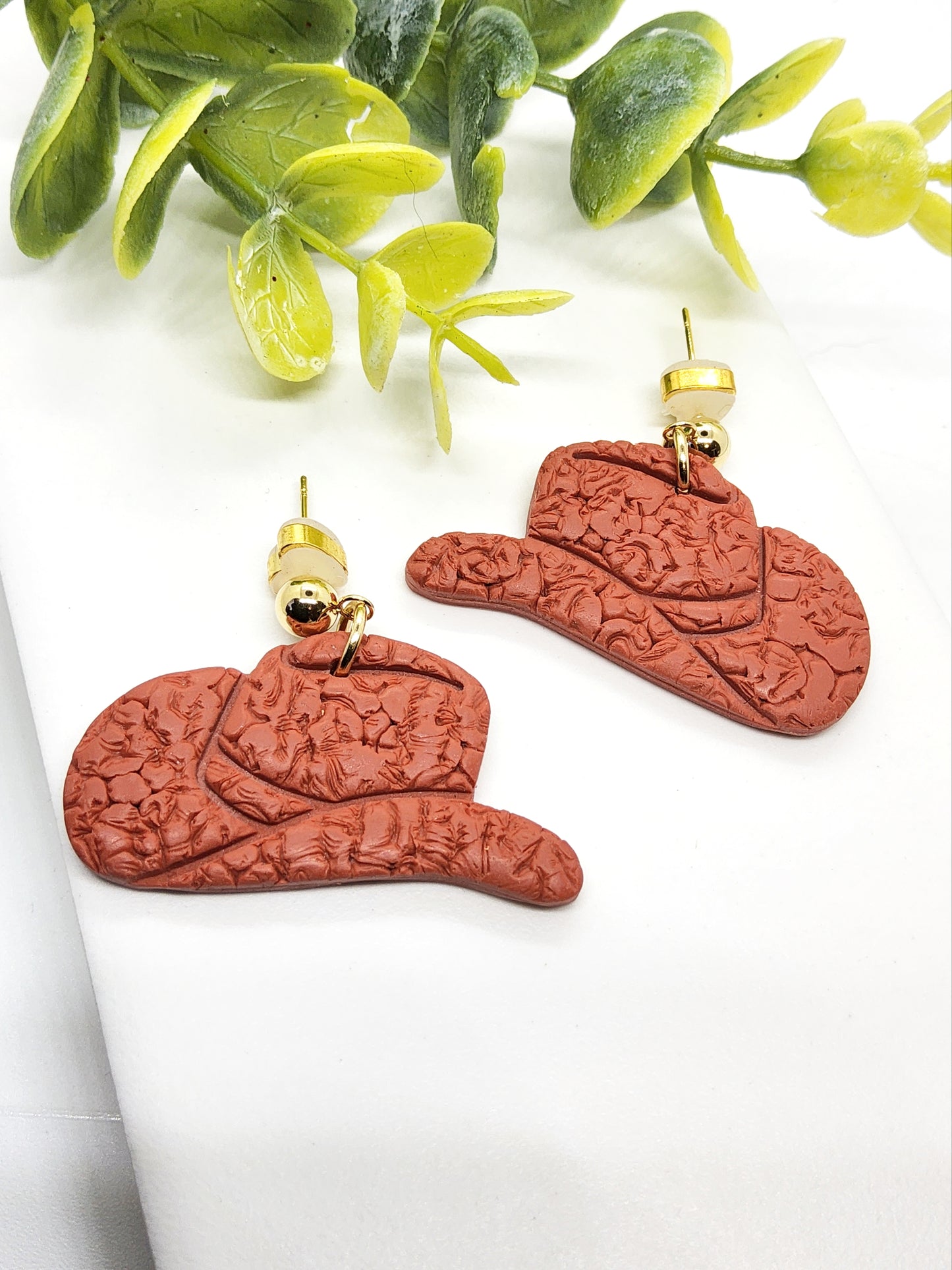 COWBOY HAT POLYMER CLAY EARRINGS