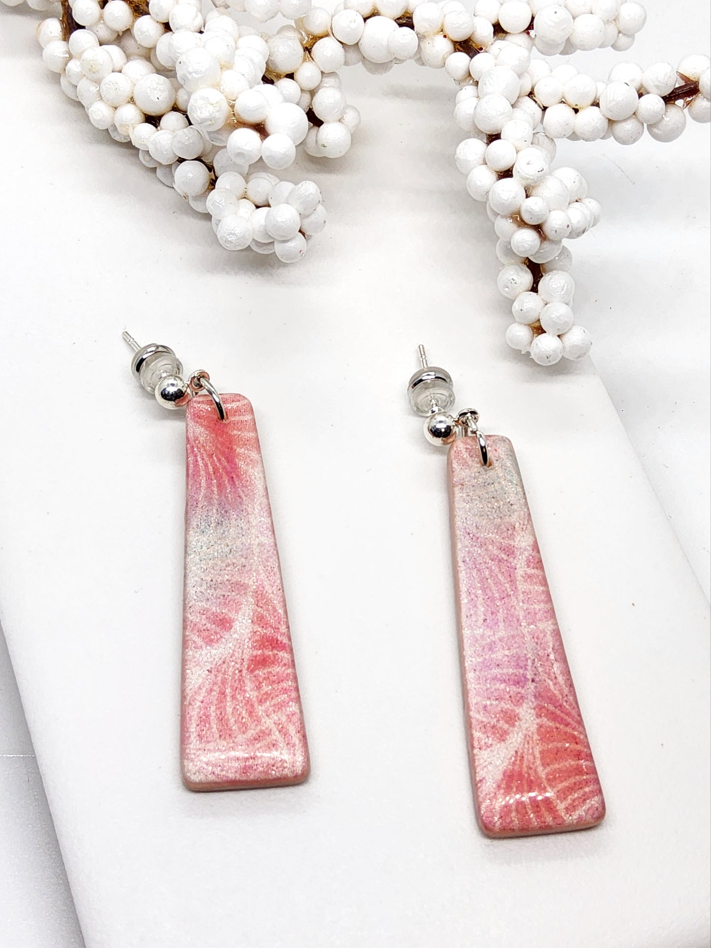 SHADES OF PINK POLYMER CLAY EARRINGS