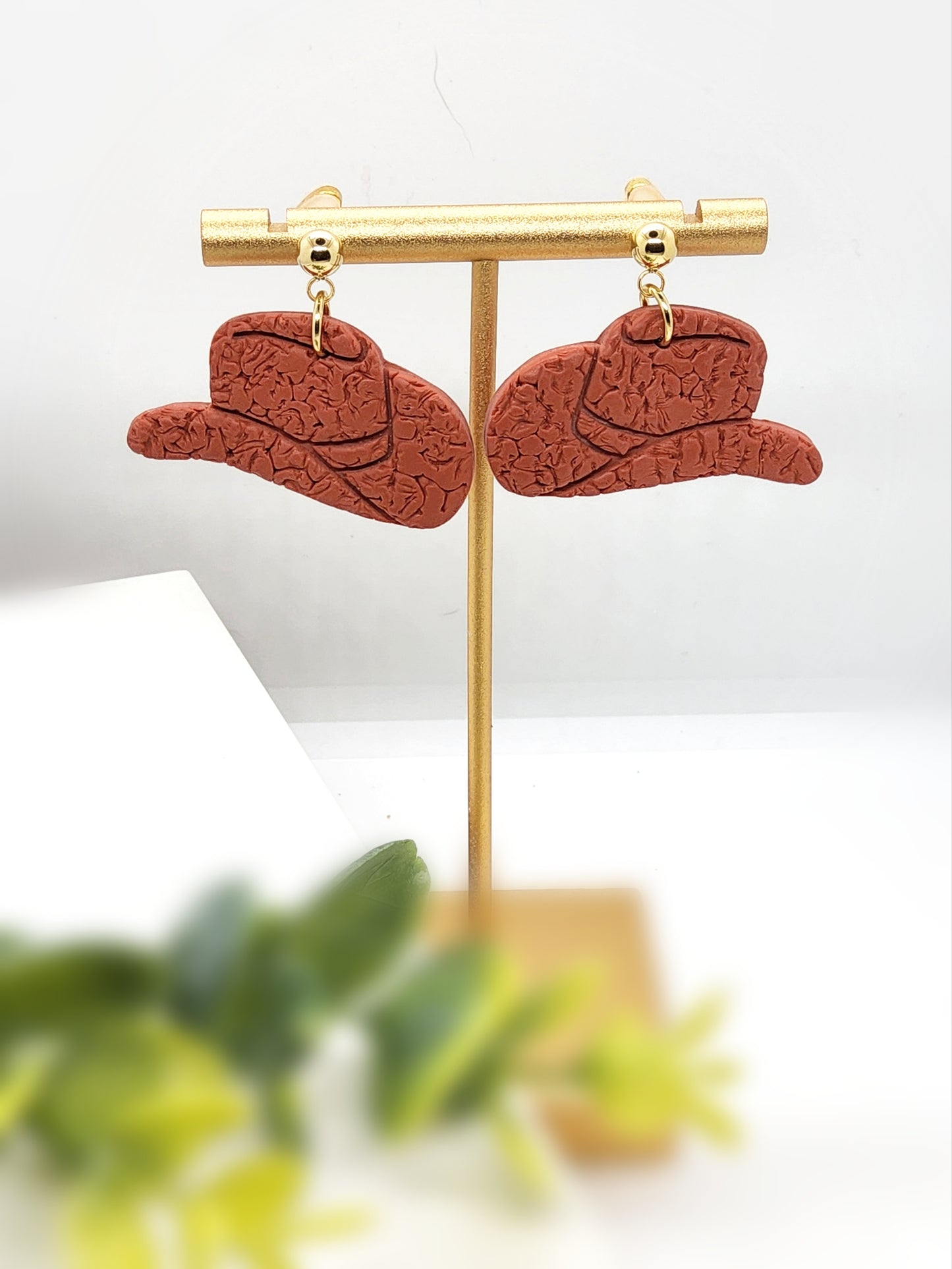 COWBOY HAT POLYMER CLAY EARRINGS