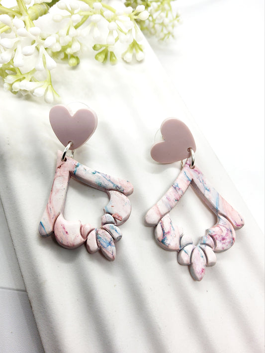 PASTEL PINK POLYMER CLAY EARRINGS