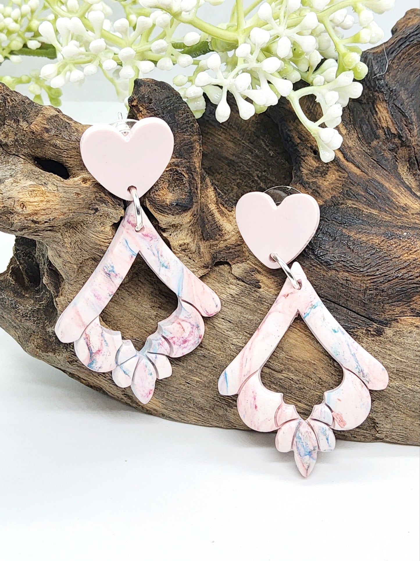 PASTEL PINK POLYMER CLAY EARRINGS