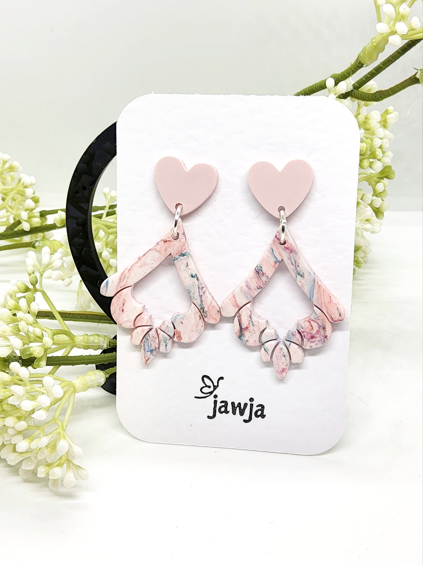 PASTEL PINK POLYMER CLAY EARRINGS