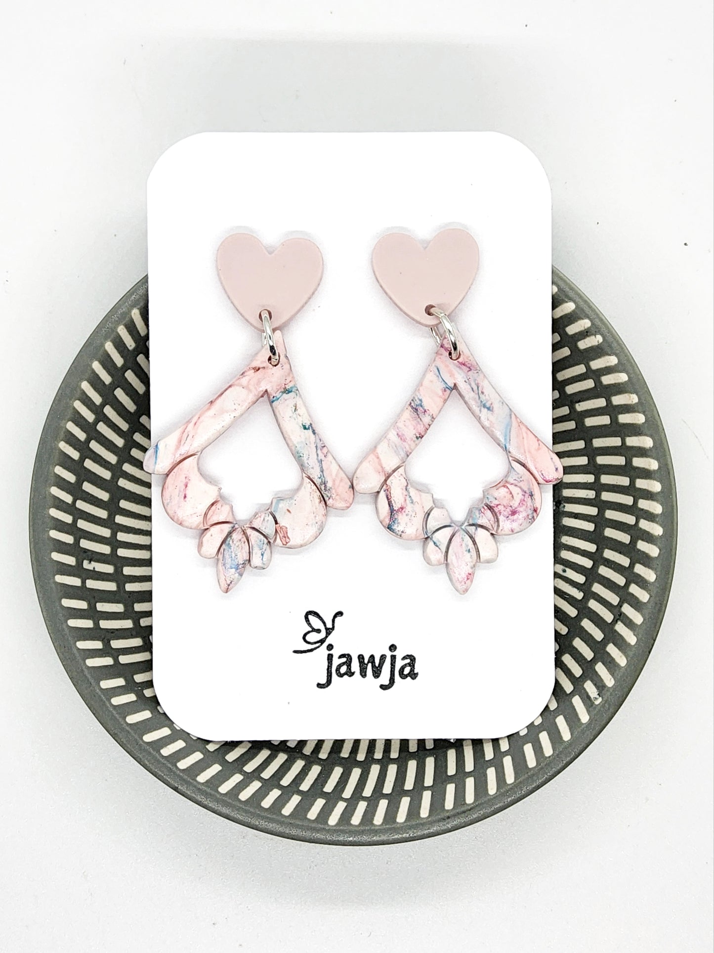 PASTEL PINK POLYMER CLAY EARRINGS