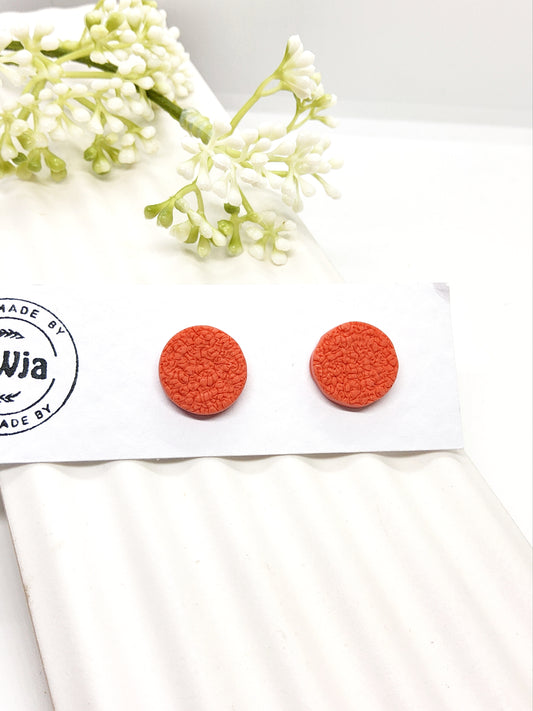 CORAL TEXTURED STUD EARRINGS