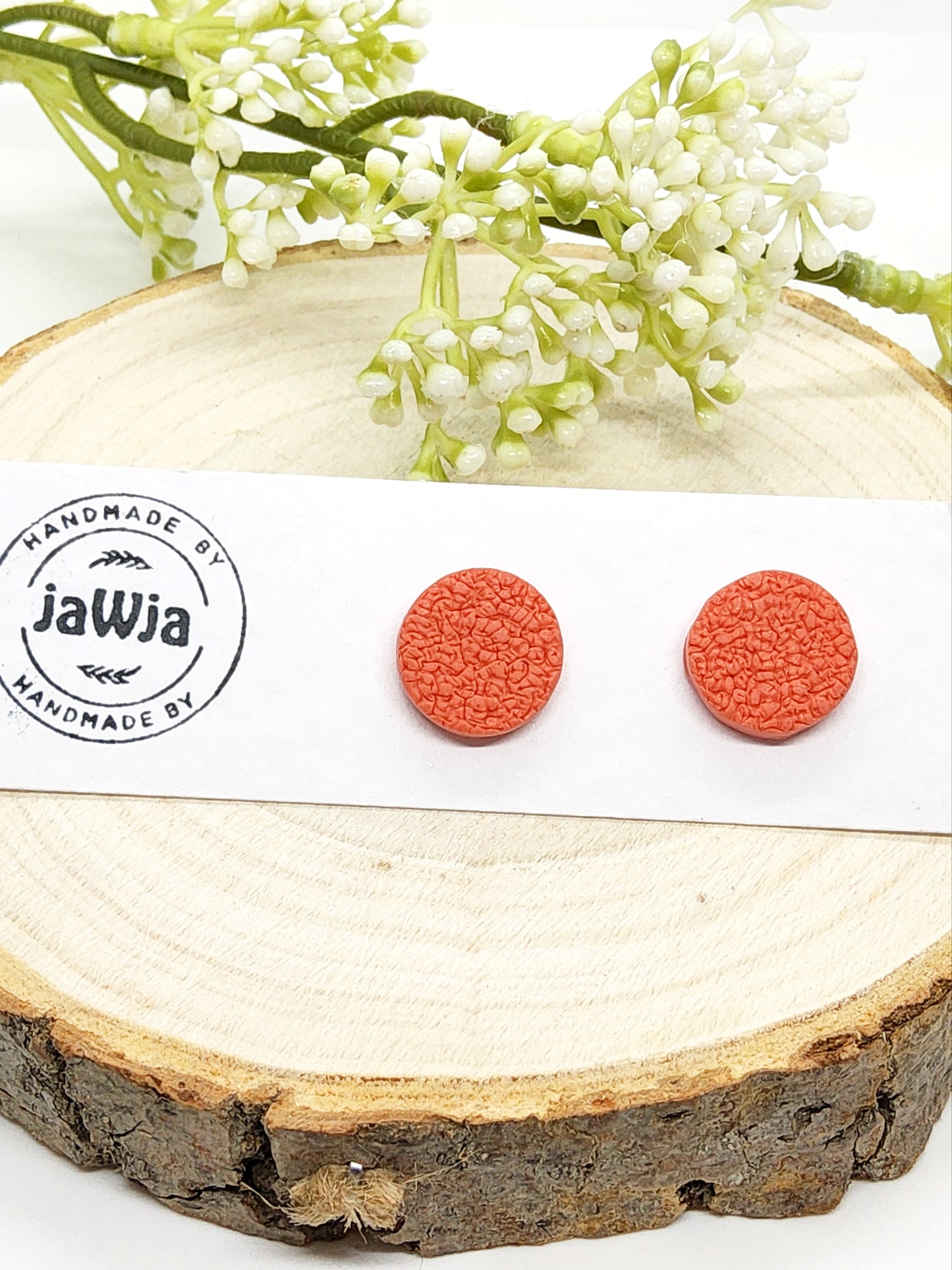 CORAL TEXTURED STUD EARRINGS