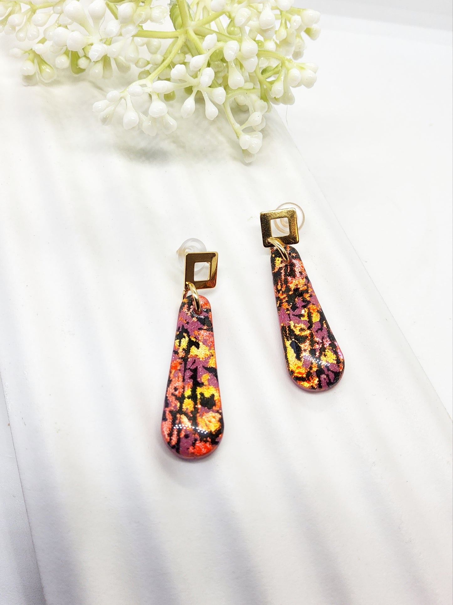 MULTI COLOURED POLYMER CLAY EARRINGS