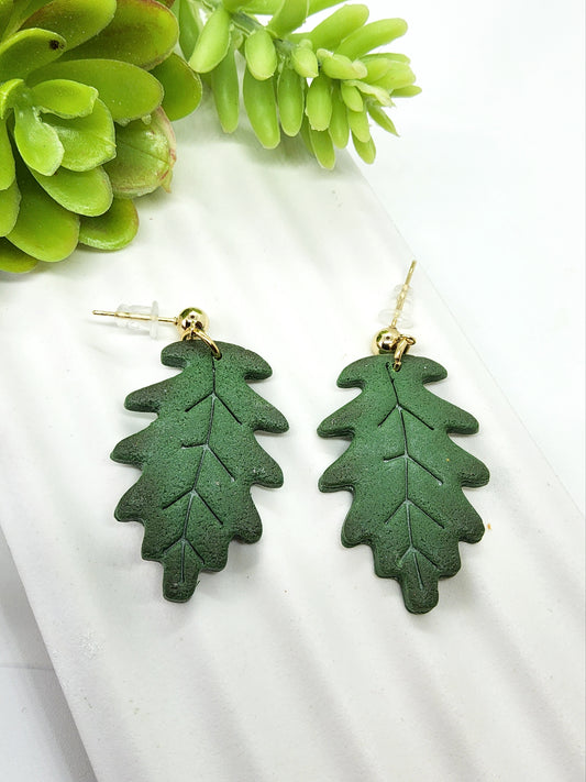 LEAF POLYMER CLAY EARRINGS